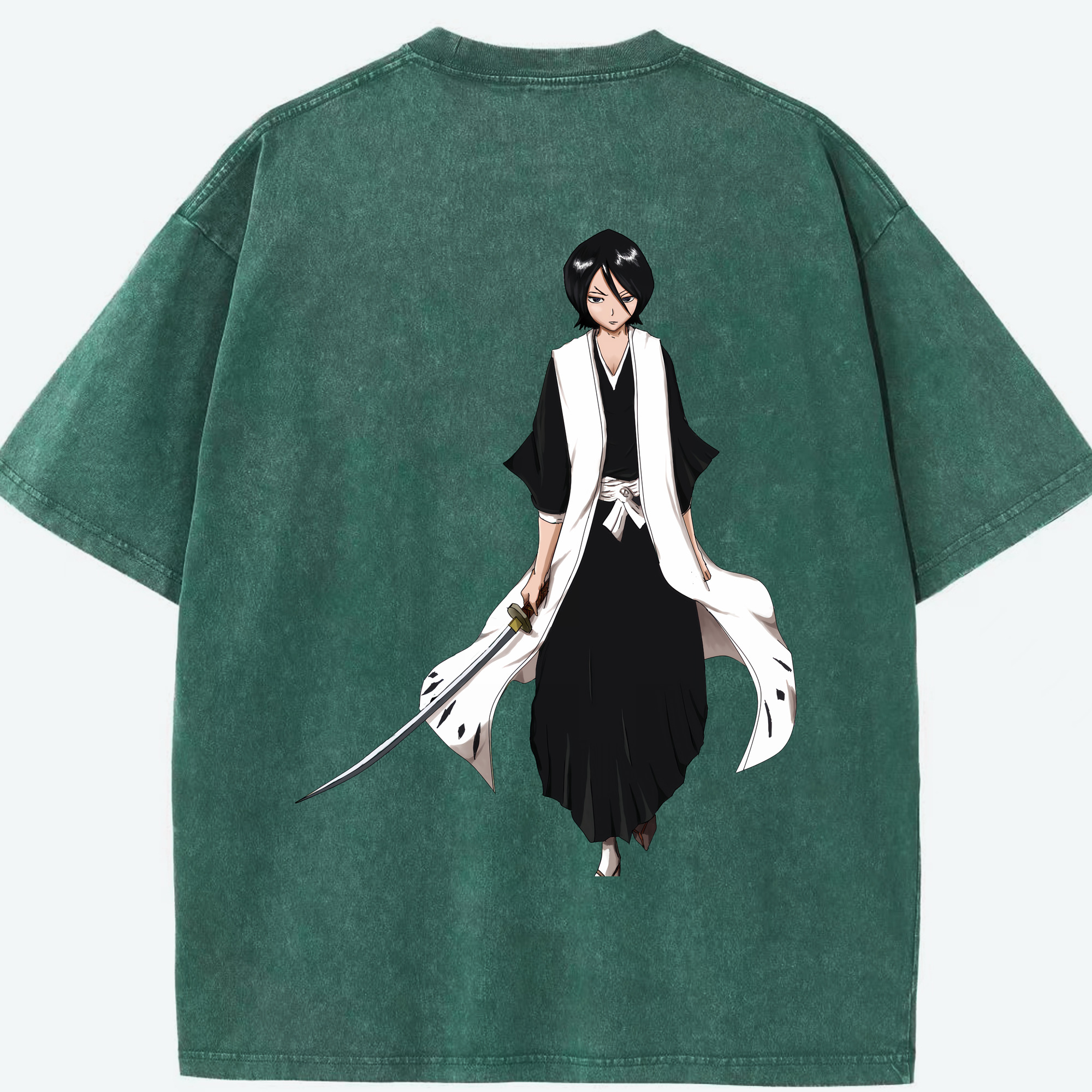（画像用） ブリーチ 朽木ルキア BLEACH Kuchiki Rukia 綿100% ヴィンテージ風 半袖Tシャツ（背面プリント）